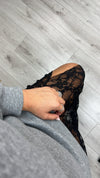Abito in felpa con pizzo