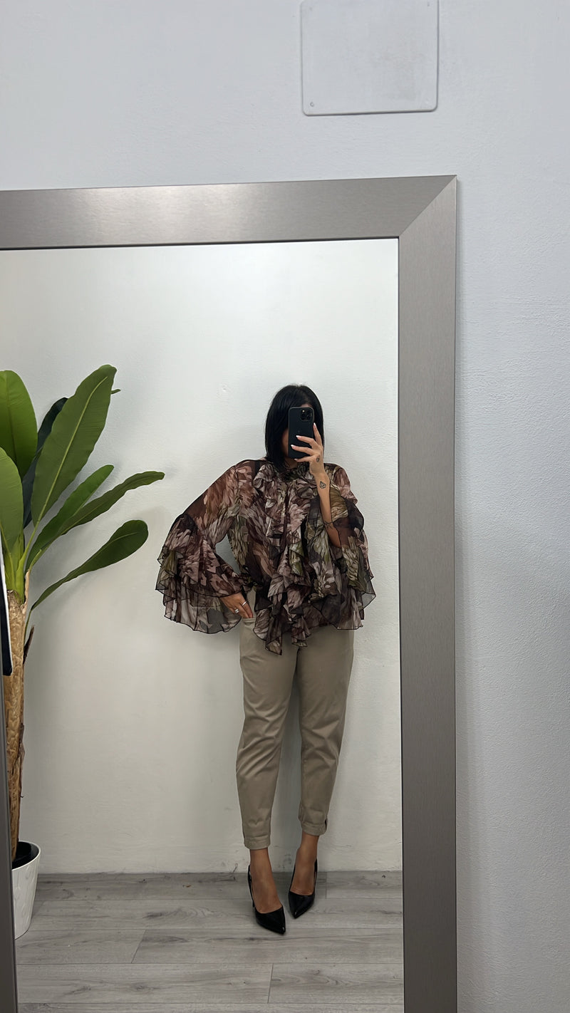 Camicia Penny con fantasia e rouge