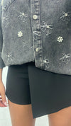 Camicia in jeans scuro con strass