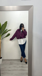 Bomber in camoscio in due colori