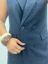 Abito/gilet con strass in due colori