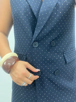 Abito/gilet con strass in due colori
