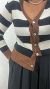 Cardigan righe in tre colori