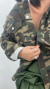 Camicia mimetica con strass