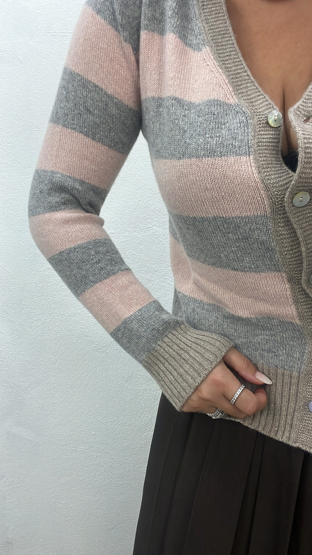 Cardigan righe in tre colori