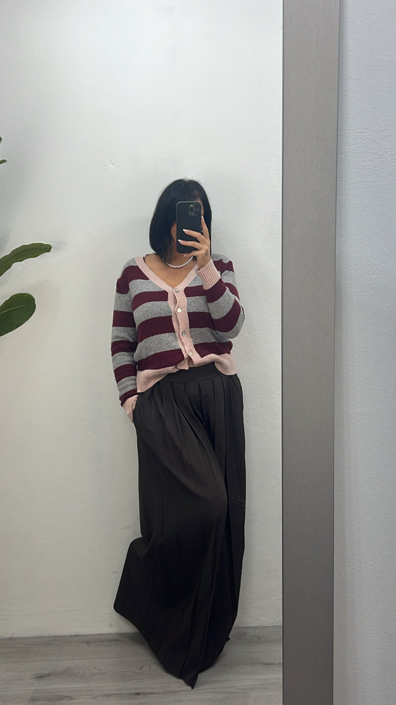 Cardigan righe in tre colori