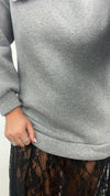 Abito in felpa con pizzo