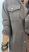 Camicia con strass in due colori
