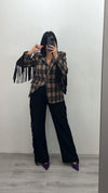 Pantalone con frange nero